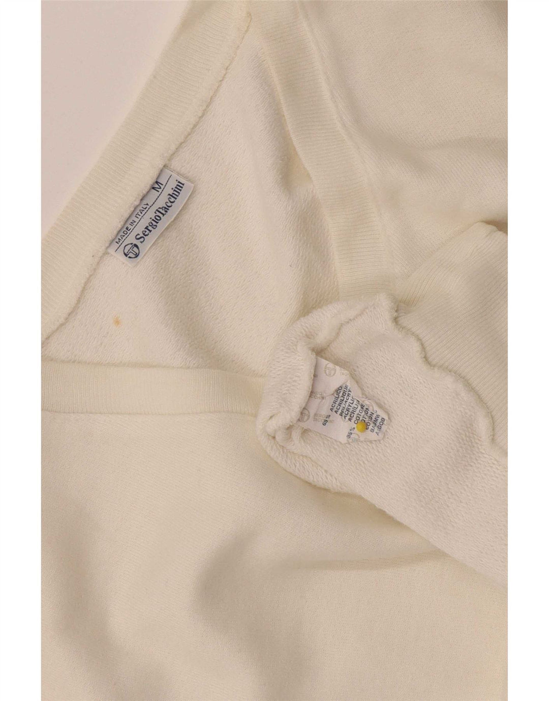 Felpa senza maniche da uomo Sergio Tacchini, in acrilico bianco medio