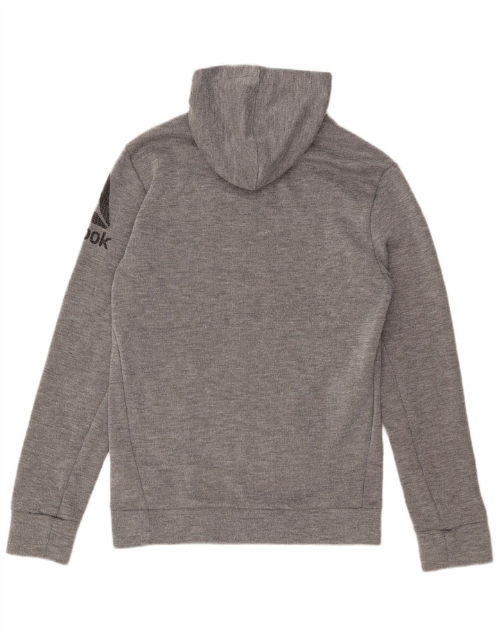 Felpa con cappuccio grafica da uomo Reebok XS in poliestere grigio