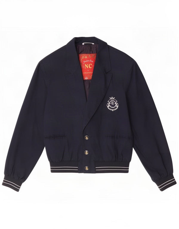 Vintage Girls 3 Button Blazer Jacket 10-11 Years Navy Blue Cotton