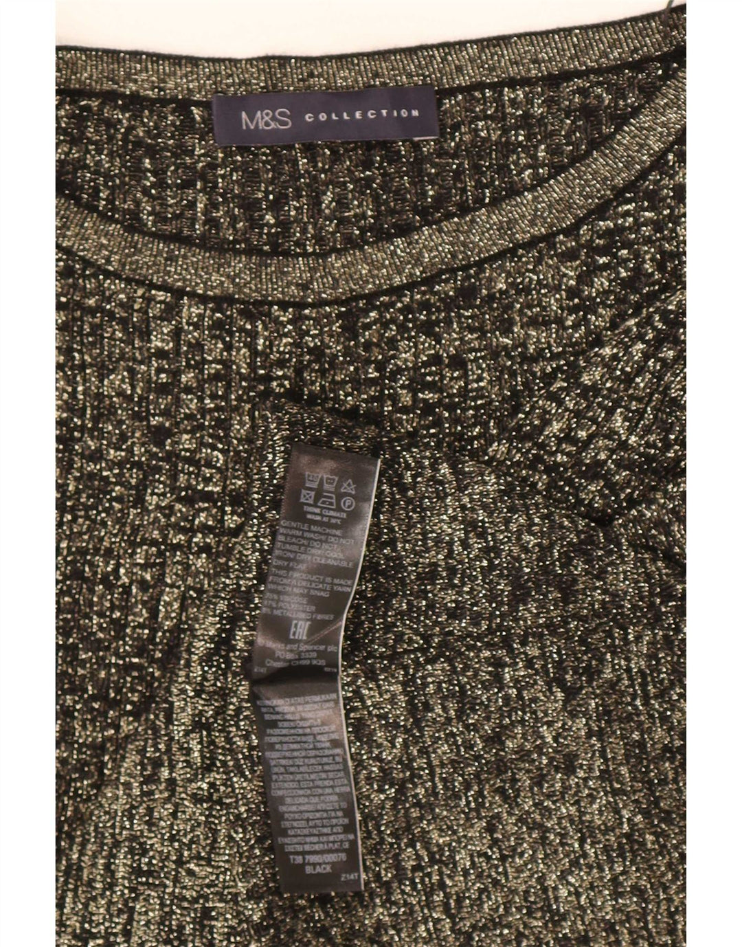Maglione da donna Marks & Spencer con scollo a barca UK 12 Viscosa nera media