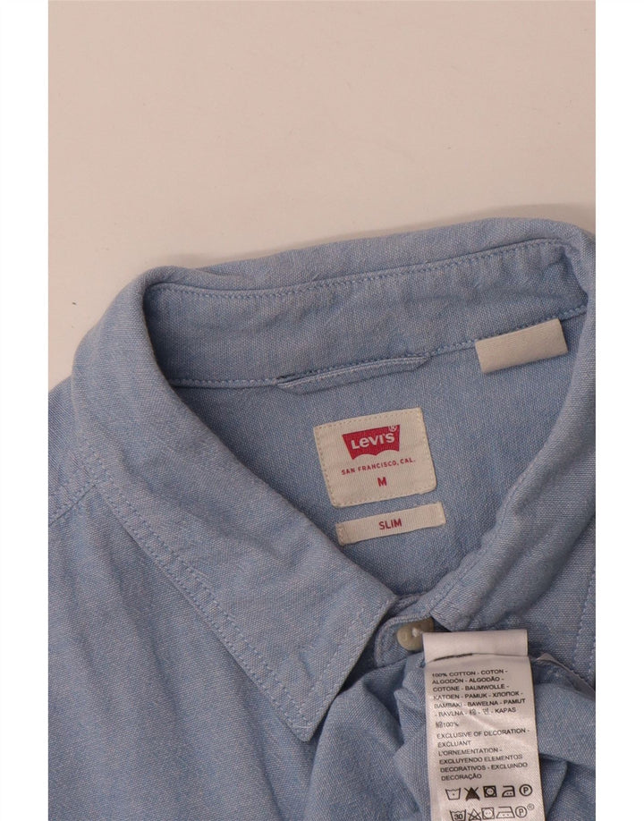 Camicia slim da uomo Levi's in cotone blu medio