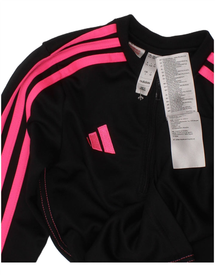 Top della tuta da ginnastica Adidas Aeroready Zip Neck per ragazze 5-6 anni nera