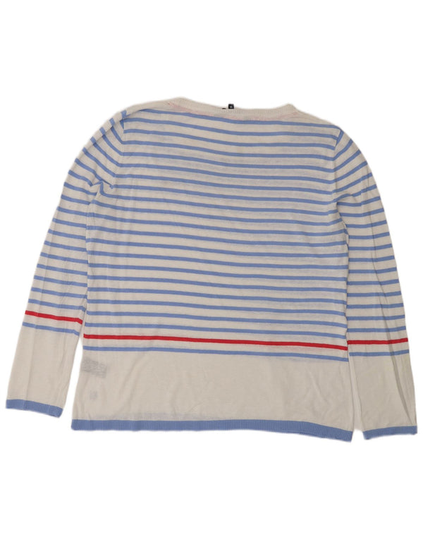 Crew Clothing Maglione da donna con scollo a barca UK 16 Grandi strisce blu