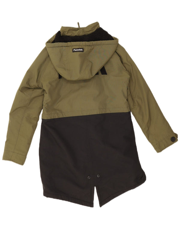 Giacca Parka oversize con cappuccio da donna Pickwick UK 10 Small Green Colourblock
