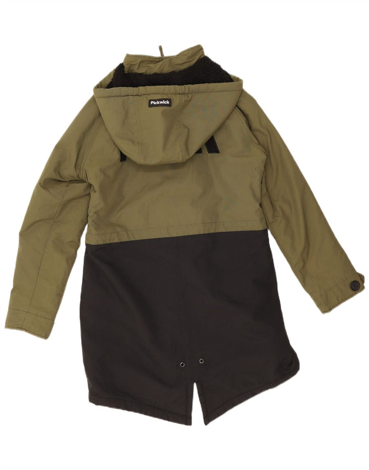 Giacca Parka oversize con cappuccio da donna Pickwick UK 10 Small Green Colourblock