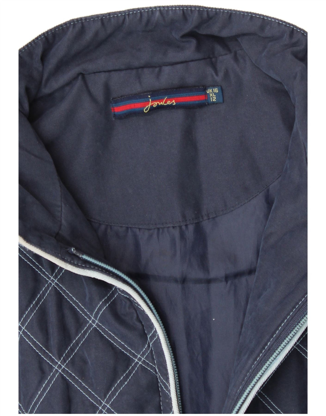 Gilet trapuntato da donna Joules UK 16 grande poliestere blu navy