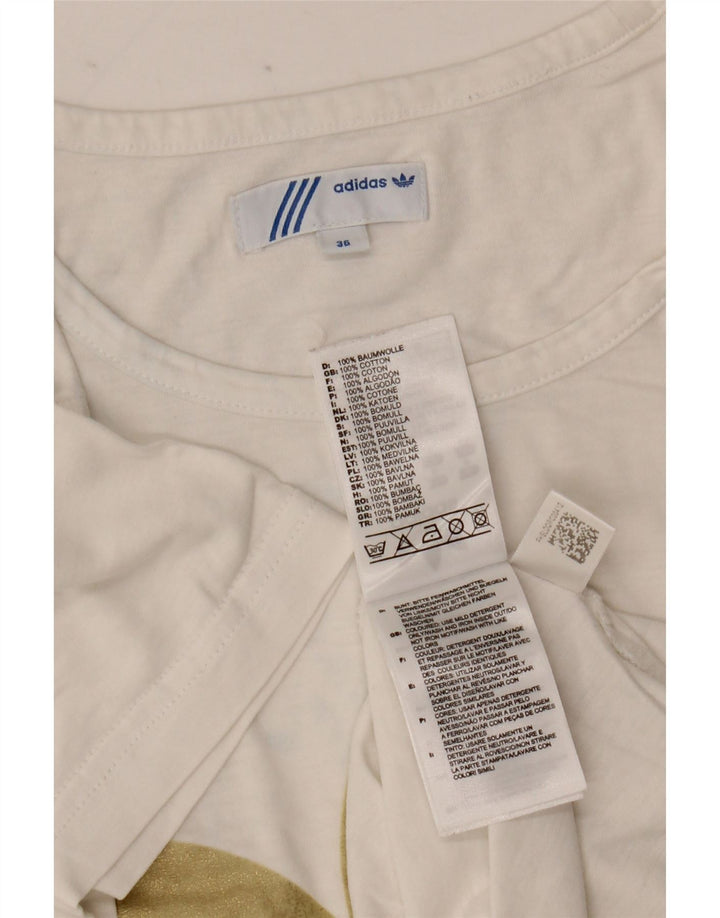 T-shirt grafica da donna Adidas Top EU 36 piccola cotone bianco