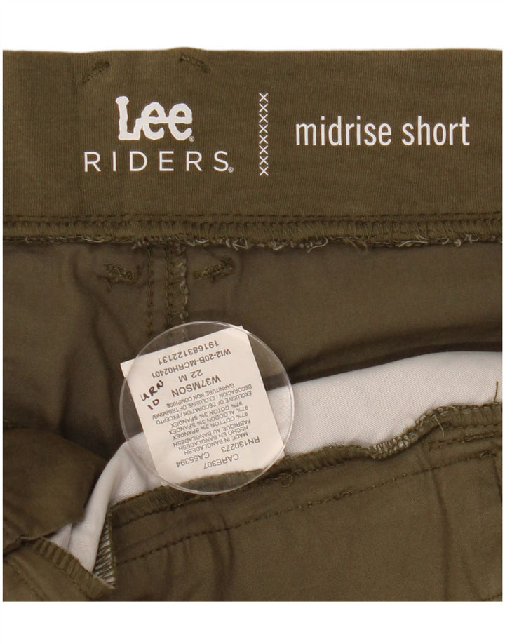Pantaloncini chino a vita media da donna LEE Riders US 22 3XL W44 cotone kaki
