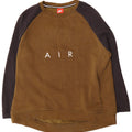 Felpa con grafica Nike da uomo, maglione XL, cotone color block kaki