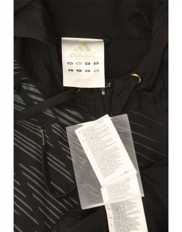 Maglione con cappuccio e zip da uomo ADIDAS XS poliestere a righe nere