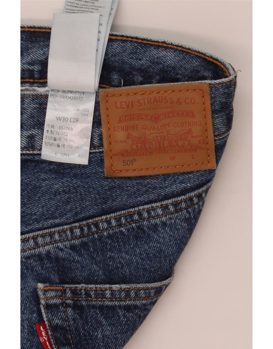 LEVI'S Jeans dritti 501 corti da donna W30 L23 cotone blu