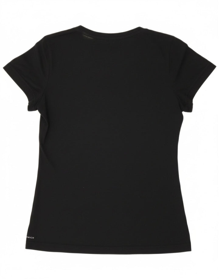 REEBOK Womens T-Shirt Top UK 8/10 Small Black Polyester Vintage Reebok and Second-Hand Reebok from Messina Hembry 