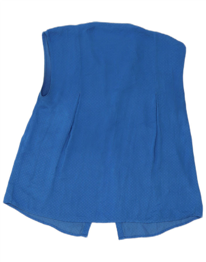 Camicetta senza maniche da donna ZARA UK 10 piccola blu maculata
