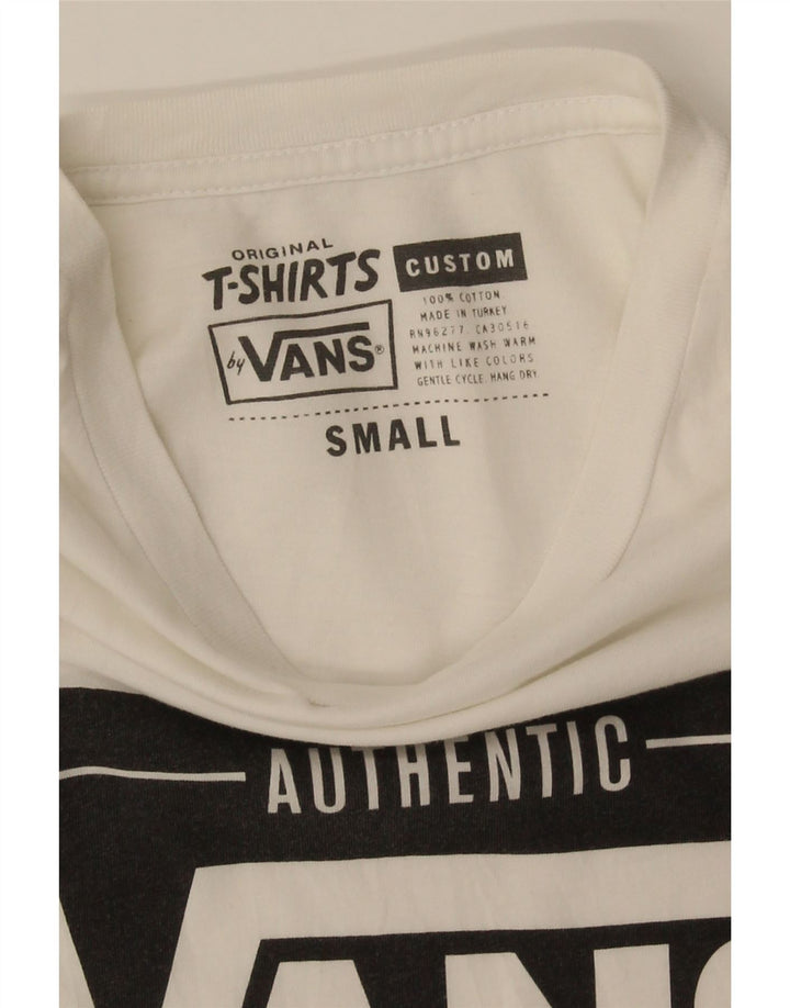 T-shirt grafica personalizzata da uomo Vans Top piccola in cotone bianco