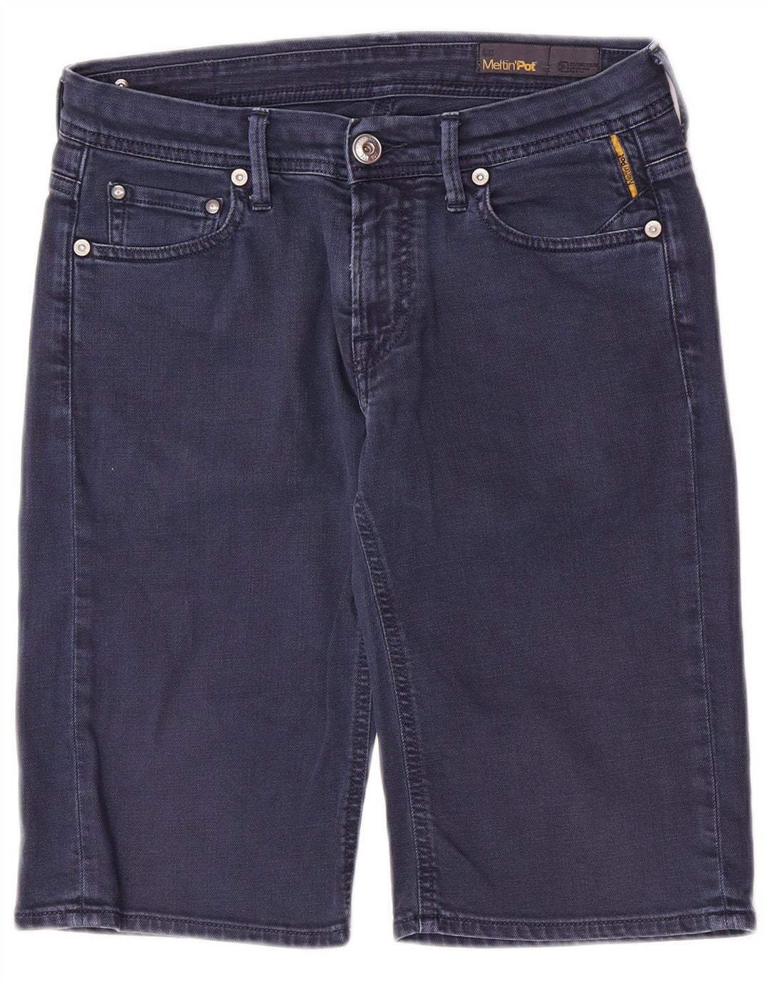Pantaloncini di jeans da uomo Meltin' Pot W31 cotone blu navy medio