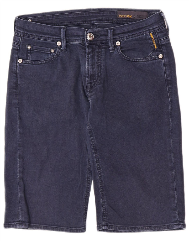 Pantaloncini di jeans da uomo Meltin' Pot W31 cotone blu navy medio