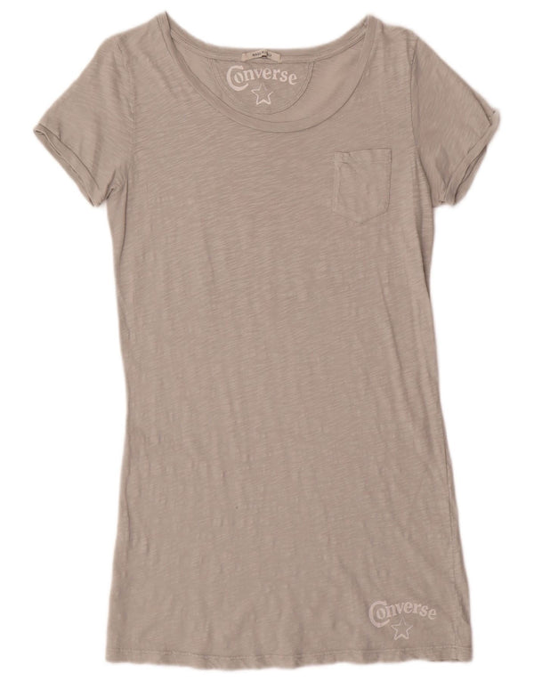 Abito t-shirt con grafica da donna CONVERSE UK 18 XL cotone grigio