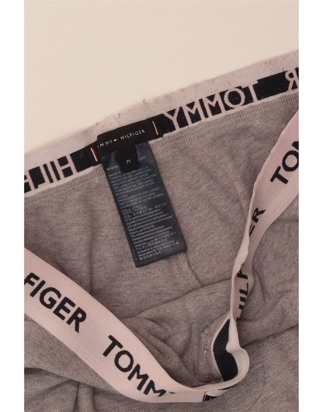 Pantaloncini sportivi grafici da uomo Tommy Hilfiger in cotone grigio medio