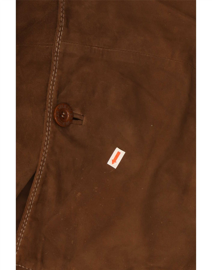 Giacca Werther Uomo in Pelle Scamosciata IT 54 2XL Pelle Marrone