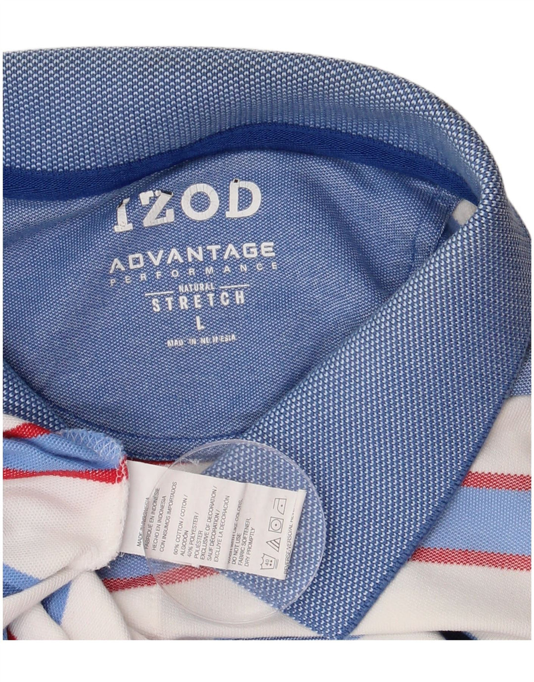 Polo elasticizzata da uomo Izod in cotone a righe grandi bianche