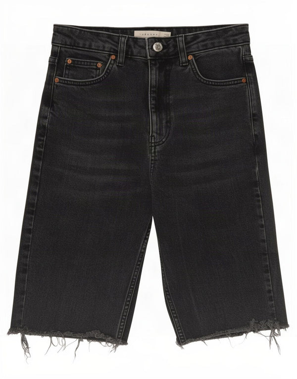 Topshop Pantaloncini di jeans mamma da donna W28 Cotone grigio medio