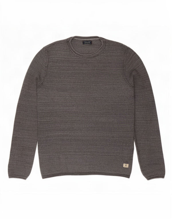 Maglione maglione girocollo da uomo Jack & Jones piccolo cotone grigio
