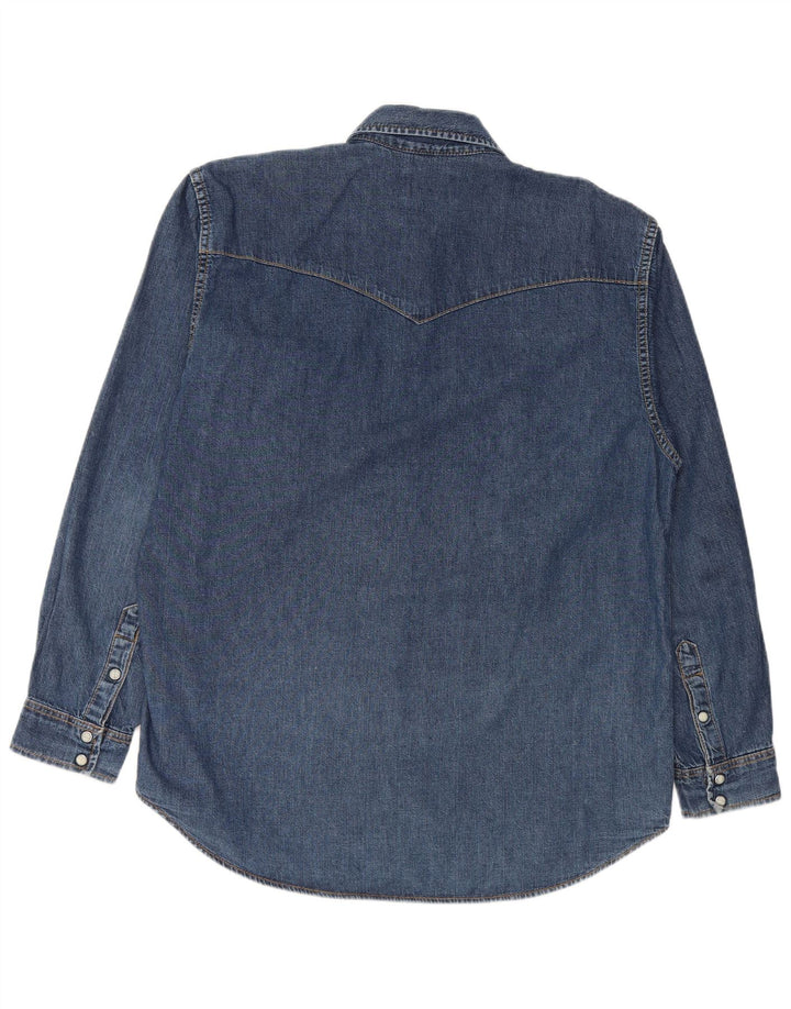 Camicia di jeans da uomo Lee in cotone blu medio