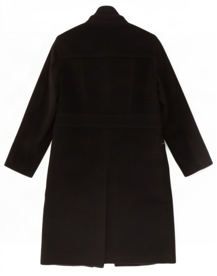 Soprabito vintage da donna UK 14 medio in lana vergine nera