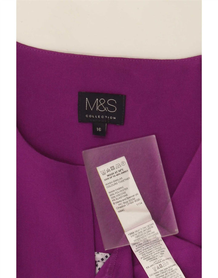 Giacca blazer aperta da donna Marks & Spencer UK 16 grande poliestere viola