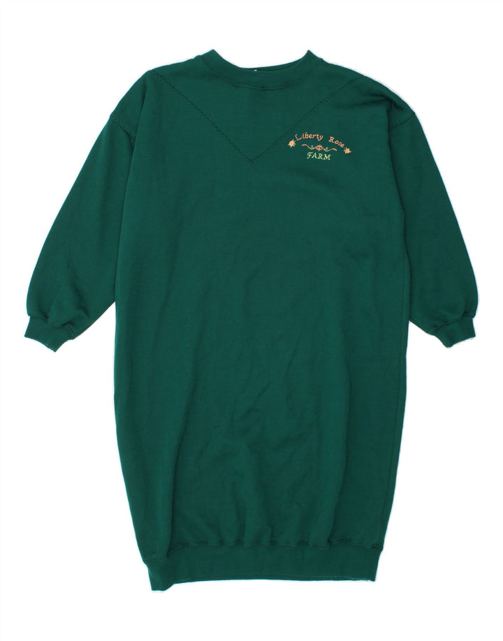 ANDREA MARE Womens Oversized Sweatshirt Jumper Dress UK 10 Small Green Vintage Andrea Mare and Second-Hand Andrea Mare from Messina Hembry 