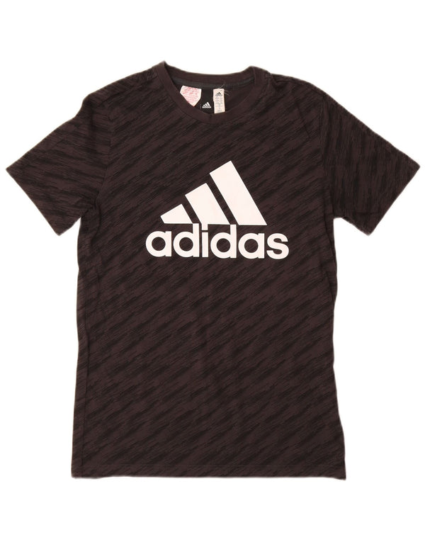 T-shirt grafica Adidas da bambino 13-14 anni in cotone gessato grigio