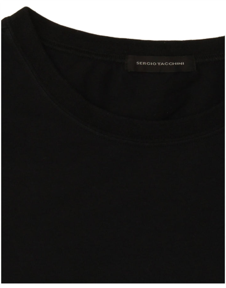 SERGIO TACCHINI Top da donna manica lunga UK 14 medio nero