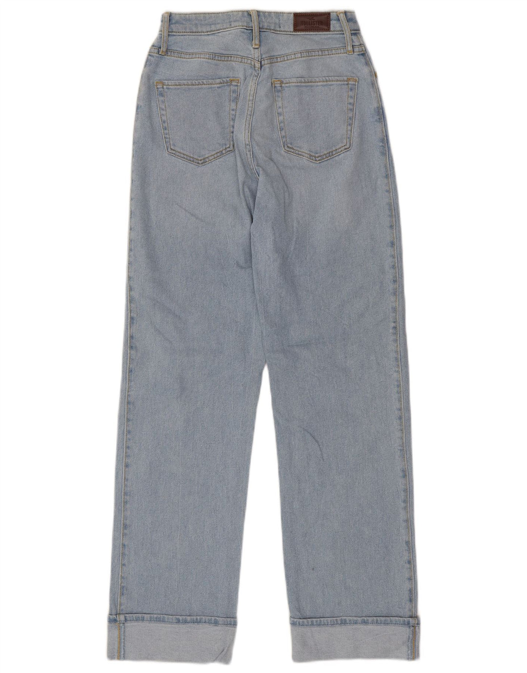 Jeans dritti a vita alta HOLLISTER da donna W25 L31 cotone blu