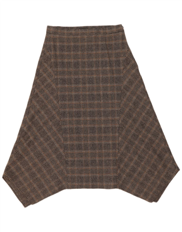 Gonna asimmetrica da donna Massimo Dutti EU 40 Media W30 Lana a quadri grigia