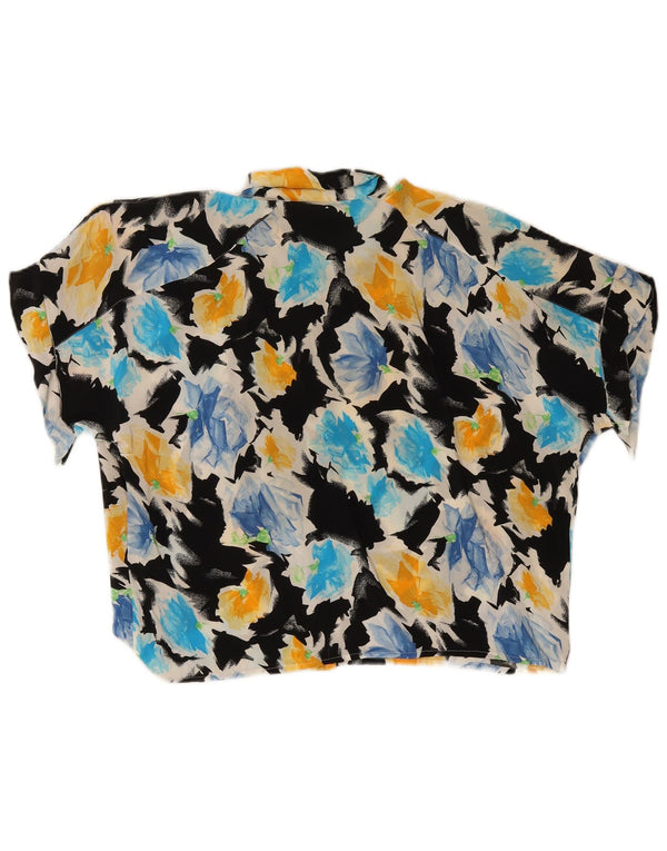 Vintage Womens Short Sleeve Shirt Blouse UK 18 XL Multicoloured Floral
