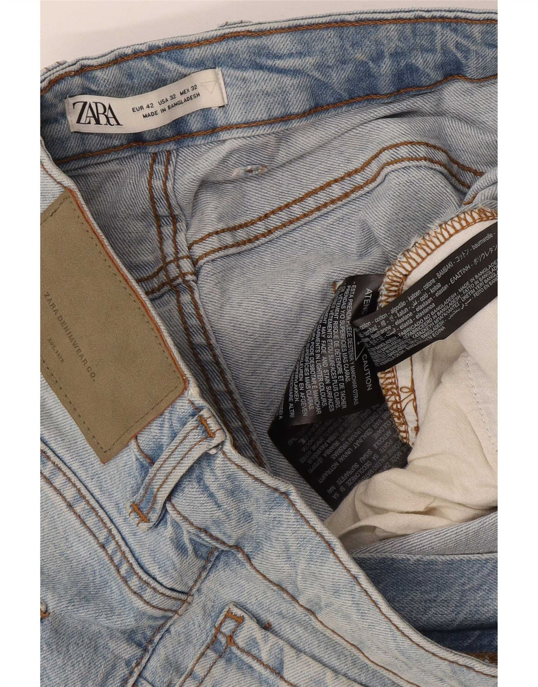 Pantaloncini di jeans da uomo Zara EU 42 Large W32 cotone blu