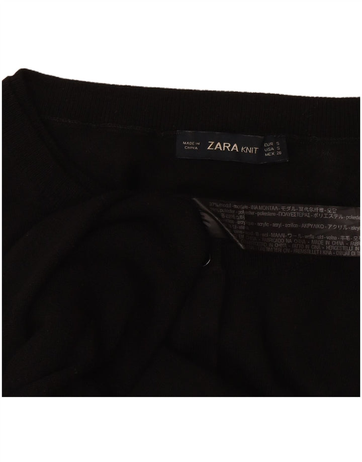 Maglione cardigan da donna Zara UK 10 piccolo nero modal