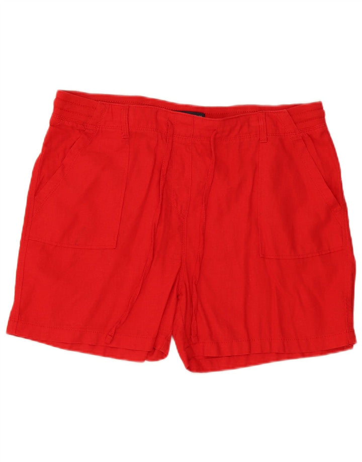 Pantaloncini chino da donna Marks & Spencer UK 14 Large W34 Lino rosso