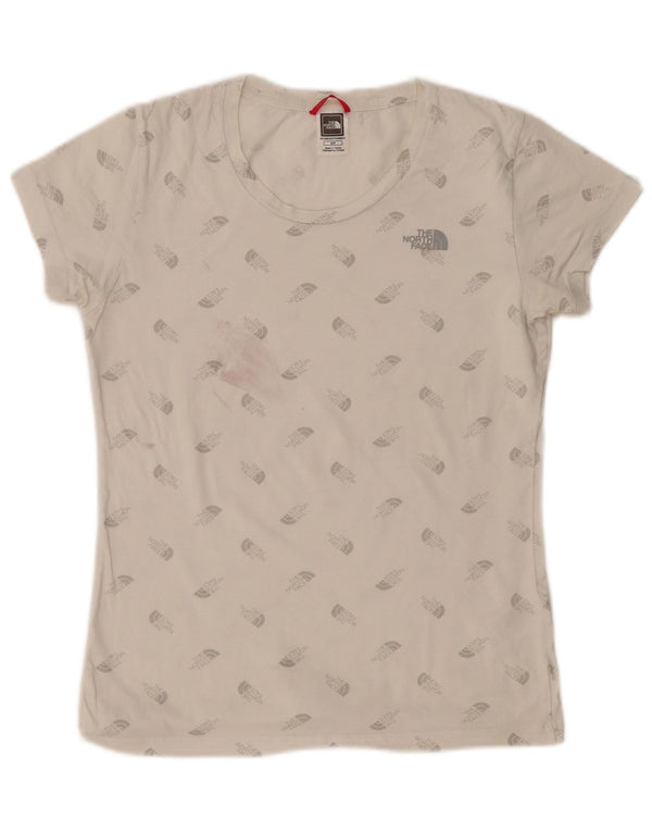 T-shirt grafica da donna The North Face Top UK 10 Small in cotone bianco sporco