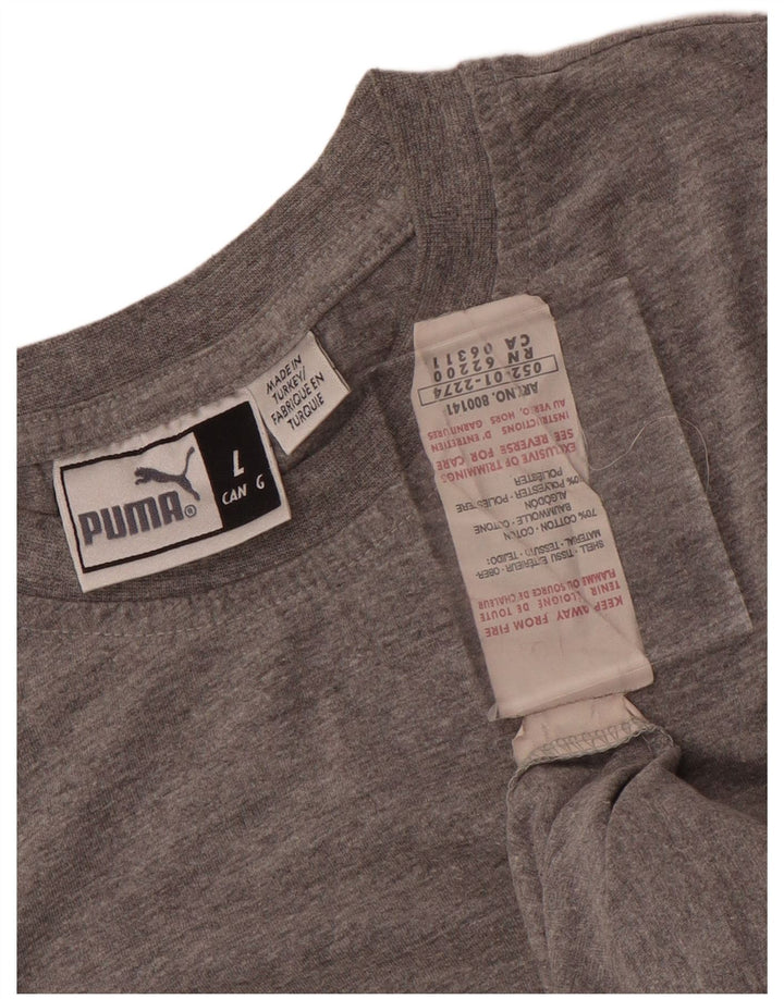 Puma T-shirt grafica da uomo Top grande in cotone chiazzato grigio