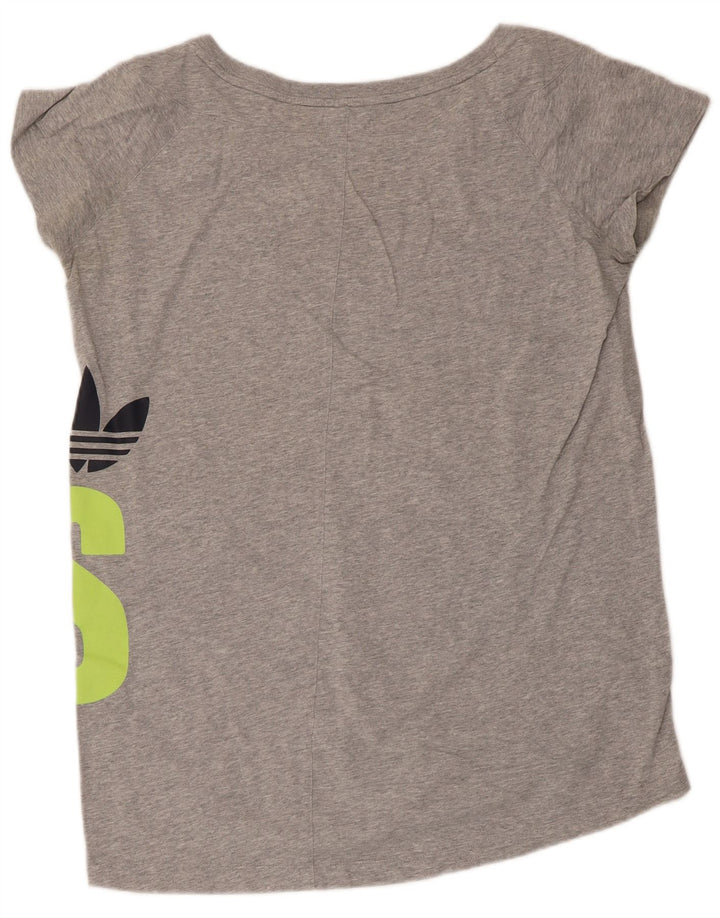 T-shirt grafica da donna Adidas Top UK 16 grande grigia