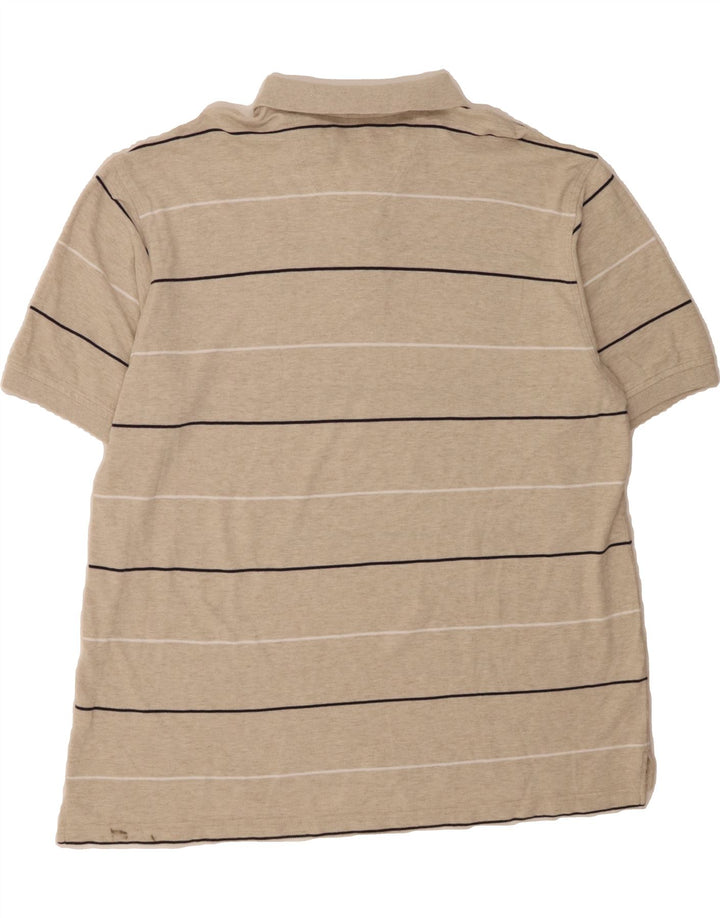 IZOD Mens Polo Shirt 2XL Grey Striped Cotton Vintage Izod and Second-Hand Izod from Messina Hembry 