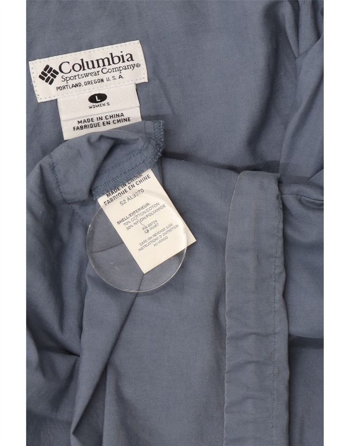 Giacca antipioggia con cappuccio da donna Columbia UK 16 grande cotone blu