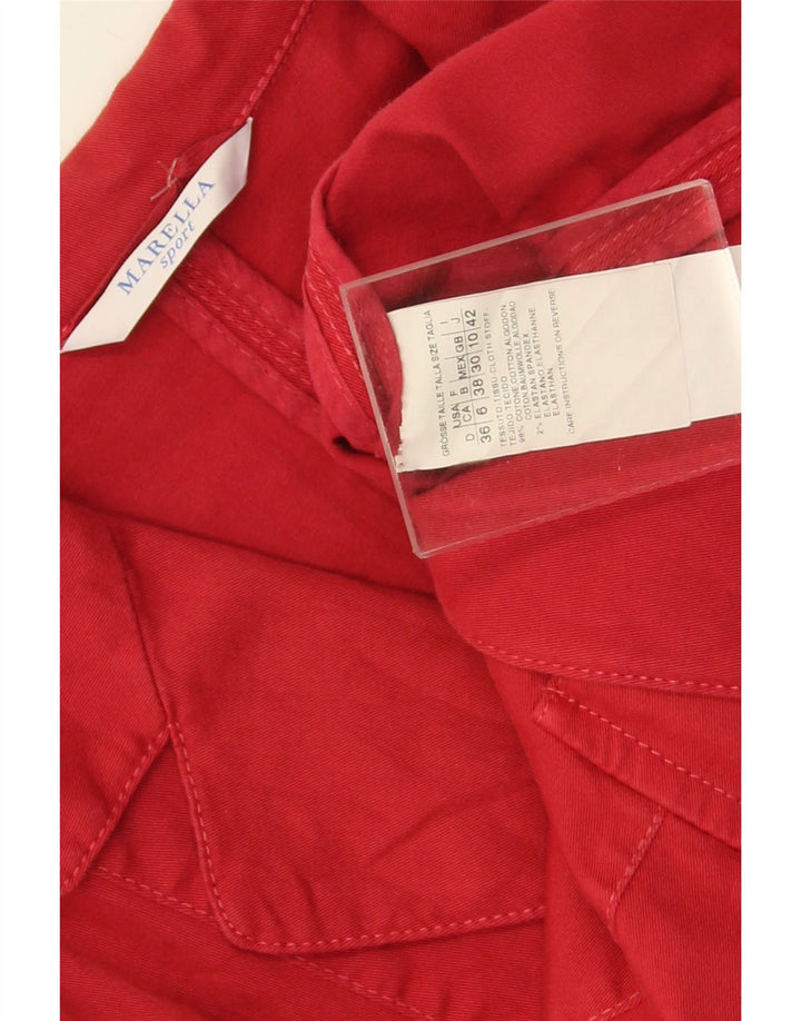 Giacca blazer da donna a 2 bottoni Marella UK 10 piccola in cotone rosso