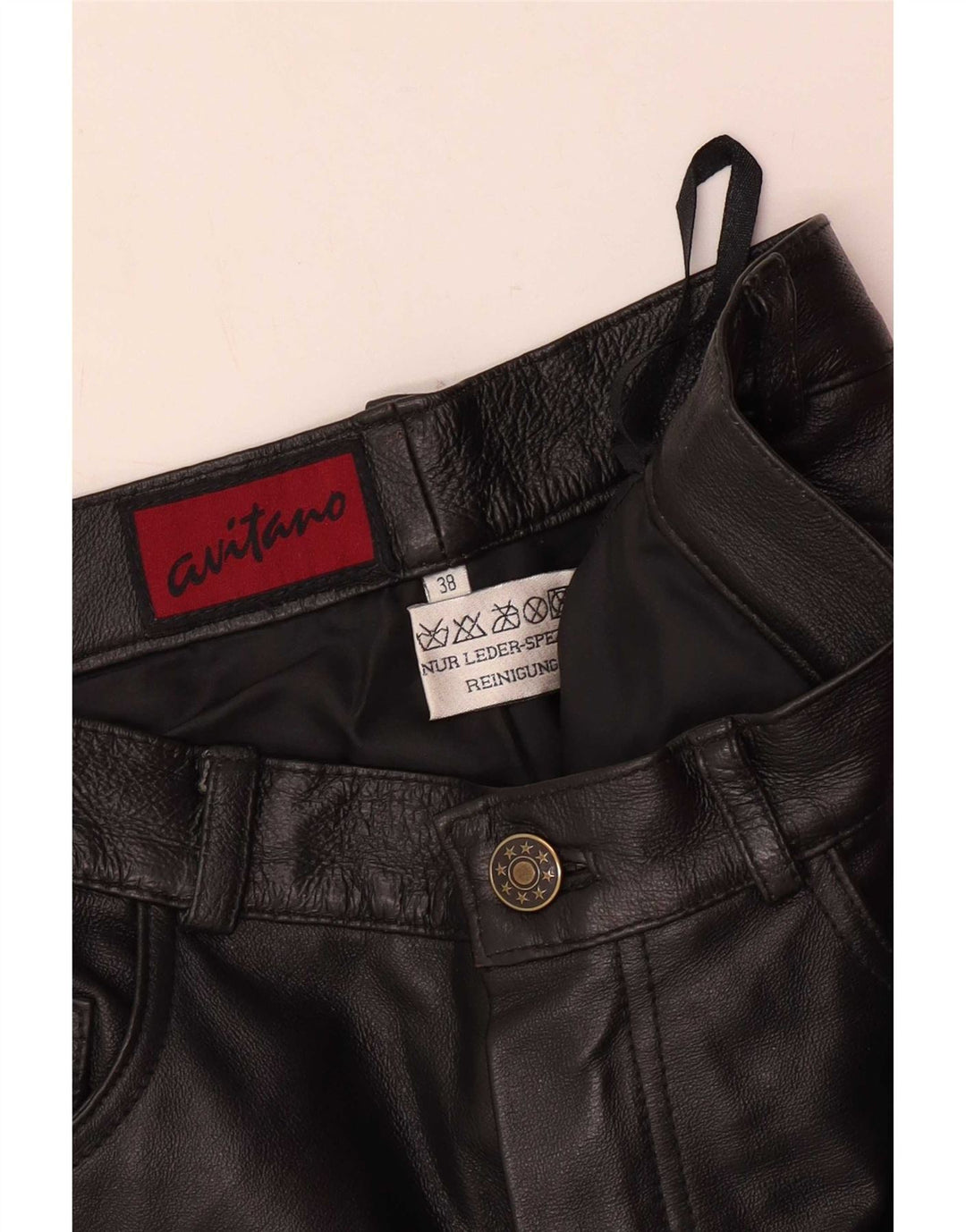 Pantaloni in pelle slim da donna Avitano EU 38 Medium W26 L33 Neri