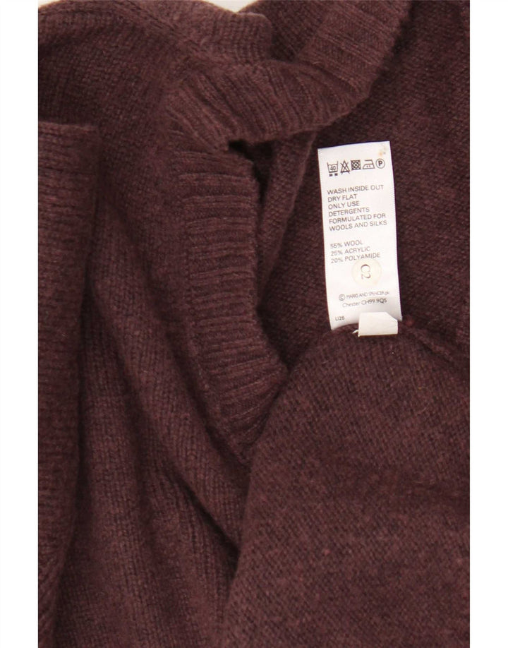 Maglione da uomo Marks & Spencer con scollo a V XL in lana bordeaux