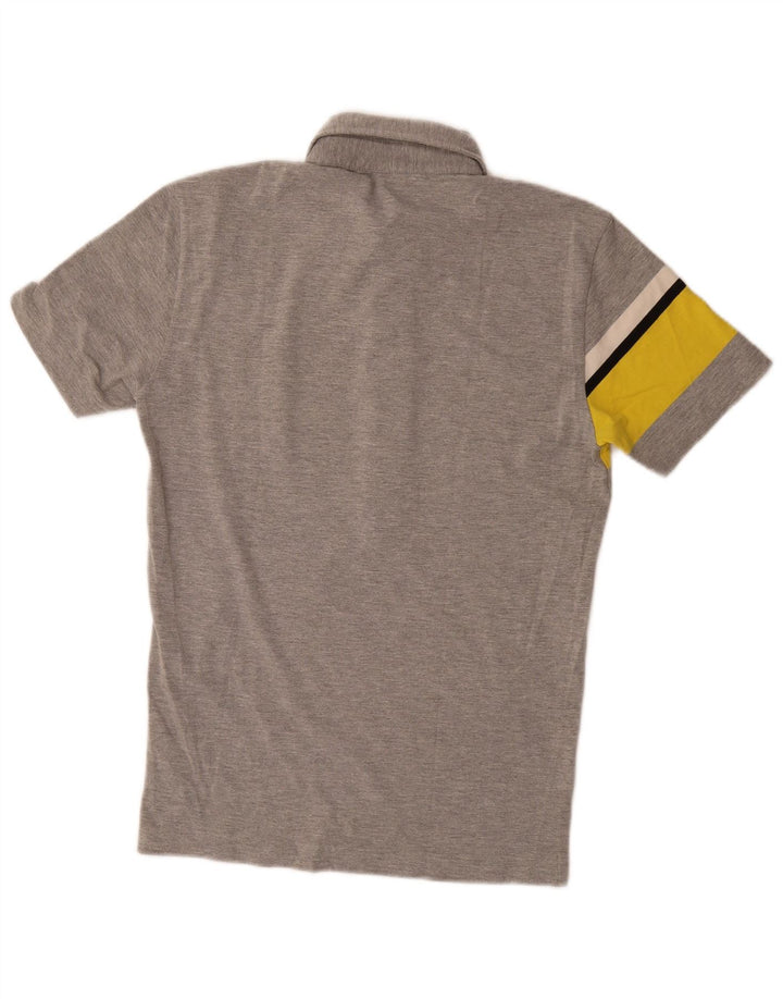 Polo grafica da uomo di Bikkembergs in cotone color block grigio medio