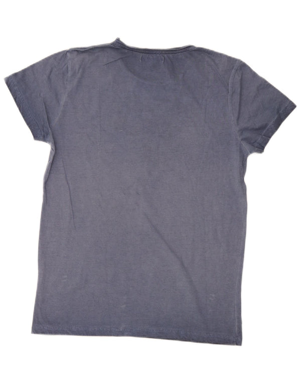 T-shirt grafica da donna Gaudi Top UK 10 piccola in cotone blu