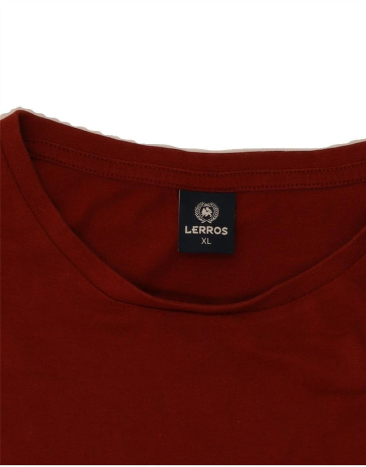 LERROS Mens T-Shirt Top XL Red Cotton Vintage Lerros and Second-Hand Lerros from Messina Hembry 