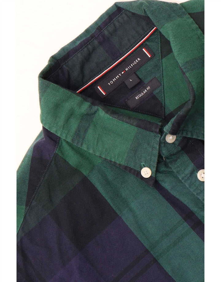 Camicia da uomo vestibilità regolare Tommy Hilfiger grande plaid verde